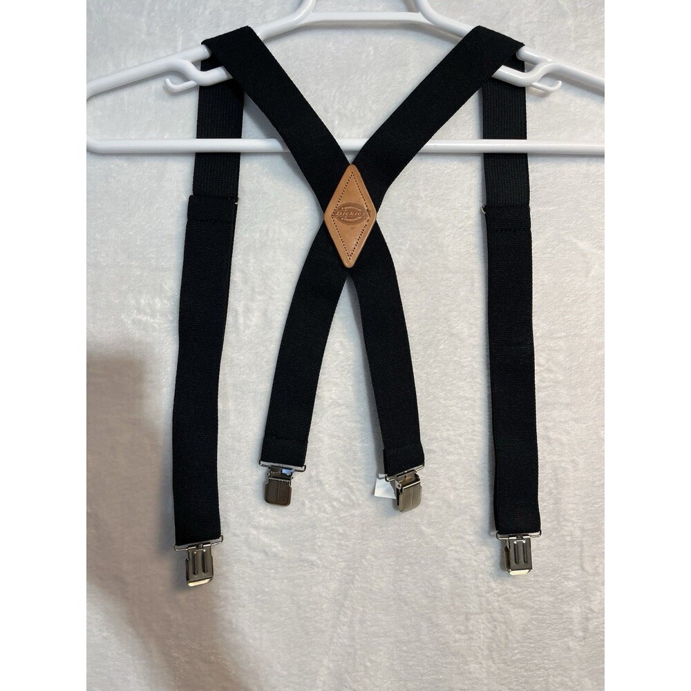 Dickies Men’s Suspenders Stretch Black  Metal Adjustable Clips Y Back‎